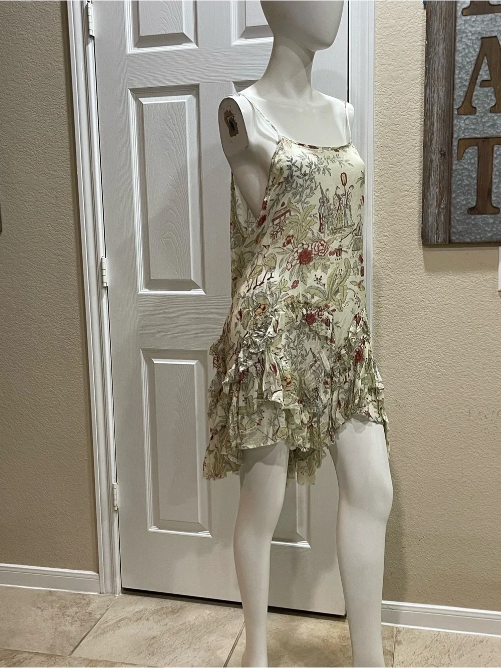 Krista Larson Lagenlook Charming/Asian Toile Slip Cami / Tunic Dress - One Size - Picture 5 of 11